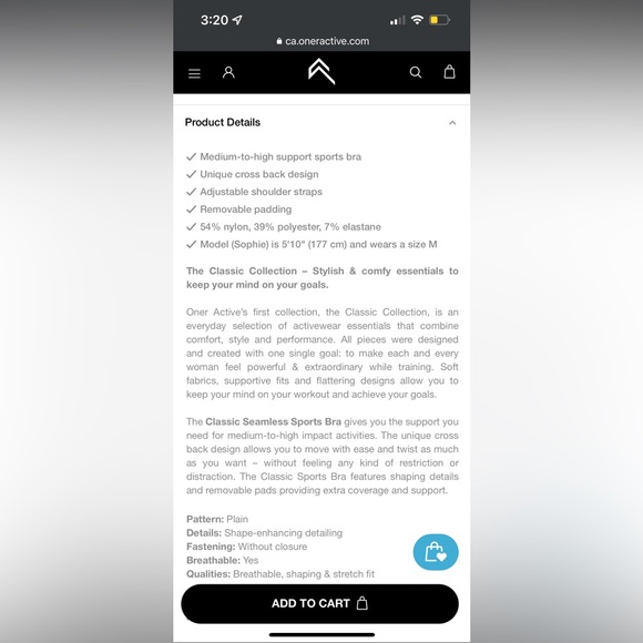 Oner Active Classic Seamless Sports Bra - Picture 9 of 10